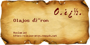 Olajos Áron névjegykártya